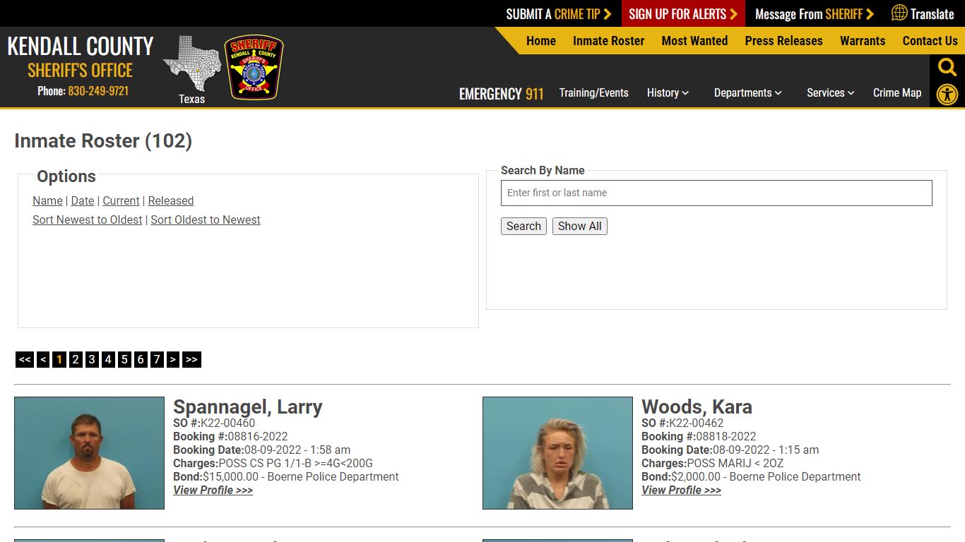 Inmate Roster - Kendall County Sheriffs Office